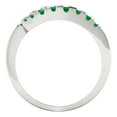 thumbnail image 5 of 0.235 ctw Wedding Band for Women - 18K White Gold Simulated Emerald Stackable Eternity Ring, 5 of 6