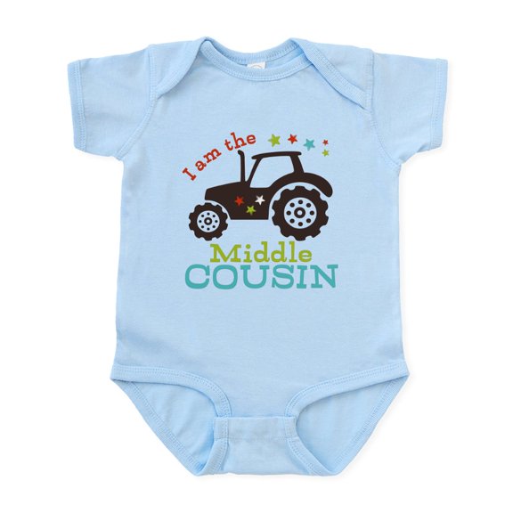 CafePress - Middle Cousin Tractor Infant Bodysuit - Baby Light Bodysuit, Size Newborn - 24 Months