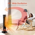 thumbnail image 6 of Ecotronic 1500W Electric Tower Space Heater, 36" PTC Ceramic Heater with Thermostat, Realistic Flame Effect, 3 Modes, 60° Oscillation, 12H Timer & Remote Control for Indoor Use, 6 of 7