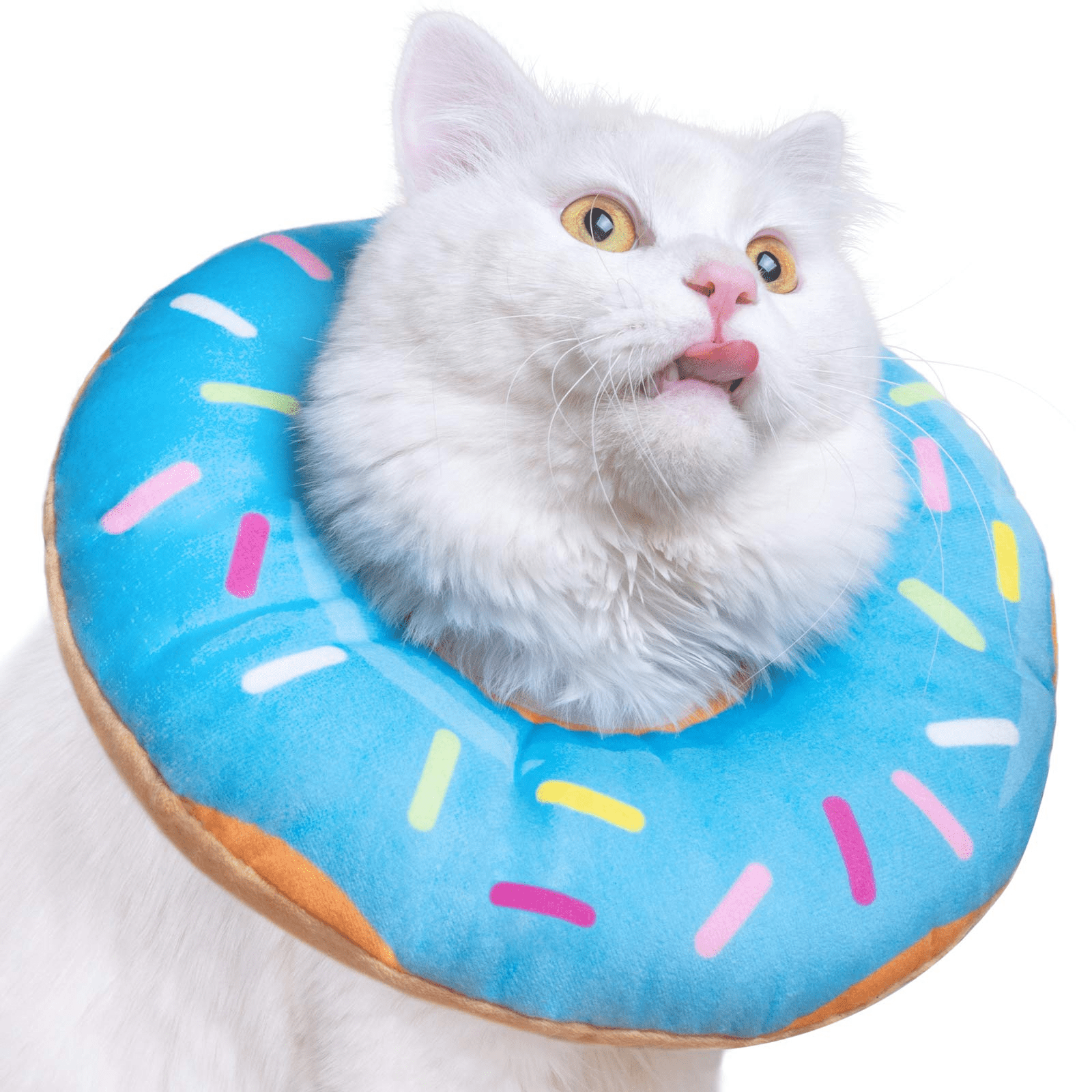 Adjustable Cat Recovery Collar, Cute Cat Donut Collar, Soft Cone