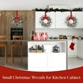 thumbnail image 3 of 4 PCS Mini Christmas Wreaths for Kitchen Cabinets, Frosted Cedar Christmas Candle Rings Wreath for Pillars Kitchen Cabinet Windows Centerpieces Table Decoration, 3 of 7