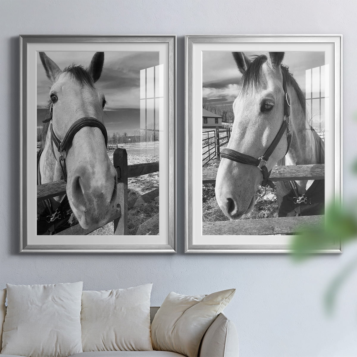 Wexford Home Caen Premium Framed Print, 26.5" x 36.5" - Ready to Hang, Silver (Set of 2)