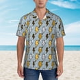 thumbnail image 2 of Sikiie Lightning Bolts Print Men's Hawaiian Shirt, Summer Beach Button Pocket Short Sleeve T-Shirt,X-Large, 2 of 7