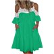 thumbnail image 1 of Vestido de sol para mujer Vestido con paneles de encaje y hombros descubiertos Vestido midi de línea A Vestido de mujer Pompotops ghjkhdj4744, 1 of 5