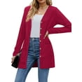 thumbnail image 3 of Fantaslook Fall Cardigan for Women Long Sleeve Open Front Cardigan Casual Button Down Coat with Pockets, 3 of 9