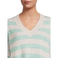 thumbnail image 3 of Dreamers by Debut Women’s Oversized V-Neck Sweater with Long Sleeves, Midweight, Sizes XS-XL, 3 of 5