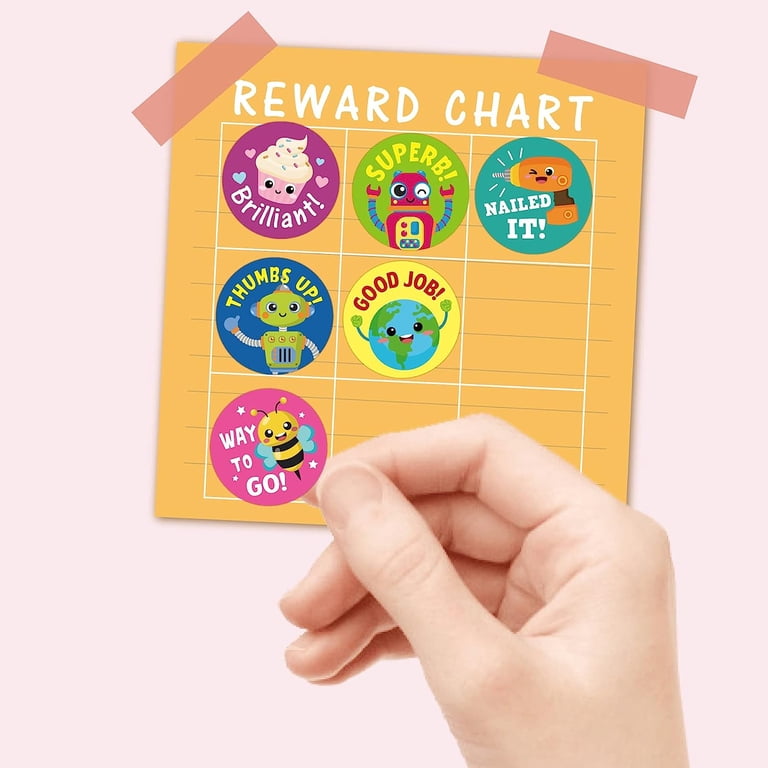 3 Rolls Of Reward Stickers For Kids, 1500 Pcs Teacher...