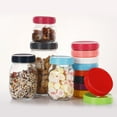thumbnail image 3 of pitrice 16 Pieces Plastic Can Jar Cap Fresh Keeping Spiral Mouth Indoor Kitchen Fruit Vegetables Juice Sugar Fridge Bottle Lids Type 2, 3 of 9