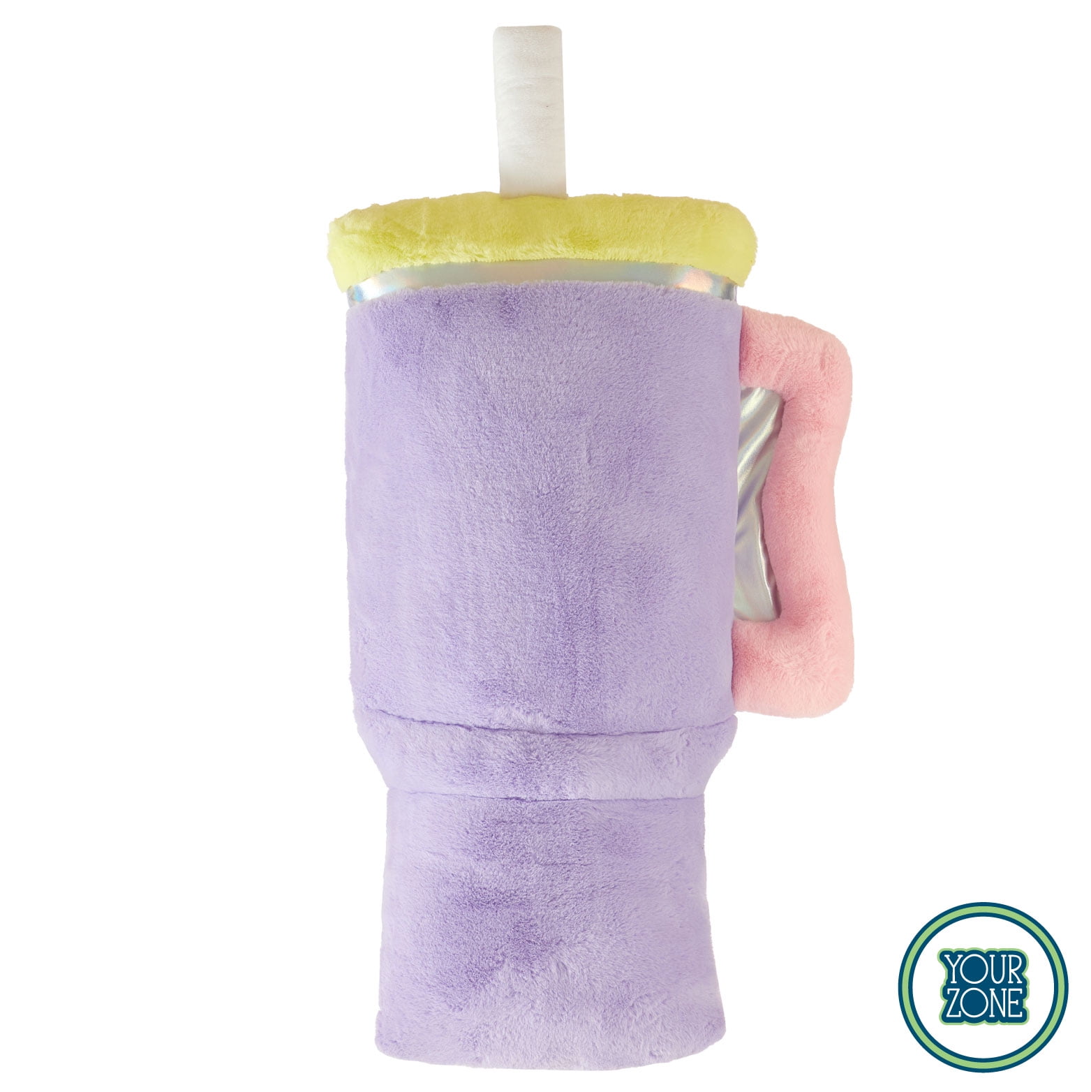 Your Zone Tumbler Travel Cup Shaped Plush Body Pillow, Purple, Soft & Cozy