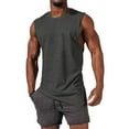 thumbnail image 2 of Langwyqu Summer Sleeveless Men Solid Color Tank Tops Sport Muscle Crewneck Shirt, 2 of 4