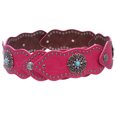 thumbnail image 2 of Women's 3" (75mm) Wide Boho Link Turquoise Silver Studded Leather Belt, 2 of 3