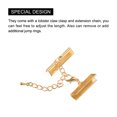 thumbnail image 4 of Unique Bargains 20Sets Ribbon Crimp Clamp Ends with Lobster Claw Clasps & Chain 25mm Light Golden, 4 of 7