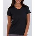 thumbnail image 3 of Real Essentials 5 Pack: Women's Short Sleeve V-Neck Activewear T-Shirt Dry-Fit Wicking Yoga Top (Available in Plus), 3 of 6