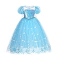 thumbnail image 1 of Vestido de Elsa de Frozen para niños, mangas abullonadas, vestido de baile, disfraces de princesa de fiesta, capa de lentejuelas, ropa de malla para niñas Fivean unisex, 1 of 2