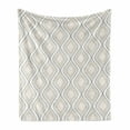 thumbnail image 1 of Ivory Soft Flannel Fleece Throw Blanket, Abstract Nostalgic Wavy Curved Pattern in 2 Toned Stripes Geometric Image, Cozy Plush for Indoor and Outdoor Use, 50" x 60", Beige Tan, by Ambesonne, 1 of 6