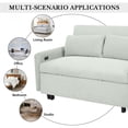 thumbnail image 6 of 57.48" 2-Seat Pull-Out Sleeper Sofa - Modern Convertible Loveseat with USB Ports & Two Throw Pillows for Living Room,Pale Green, 6 of 27