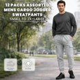 thumbnail image 3 of BILLIONHATS 12 Pack Mens Cargo Jogger Sweatpants, Assorted Colors & Sizes from S M L XL 2XL, Great for Homeless Shelter Donations, Cargo and Regular Pockets, 3 of 7