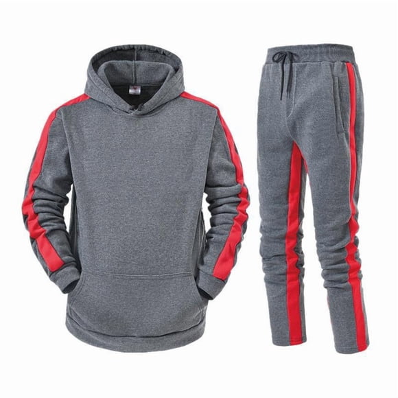 Conjunto de chándal con capucha para hombre, conjunto deportivo de 2 piezas con capucha, para correr y trotar.