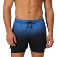 thumbnail image 2 of FRSASU Men's 2 in 1 Gradient Running Shorts Lightweight Summer Loose Elastic Waist Athletic Quick Dry Shorts with Pockets Blue, 2 of 9