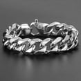 thumbnail image 5 of Hermah 15mm Wide 10inch Men's 316L stainless steel Curb Cuban Link Bracelet Chain, 5 of 6