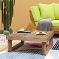 thumbnail image 2 of GDF Studio Andrae Outdoor Acacia Wood Square Coffee Table, Brown Wash, 2 of 7