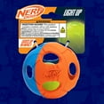 thumbnail image 6 of Nerf Dog LED Light Up Squeak Bash Ball Dog Toy, Blue/Orange, 3.5 inch, 6 of 9