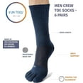 thumbnail image 3 of FUN TOES Men's Crew Toe Socks - Athletic Running, Breathable Mesh, Proper Toe Alignment, 6-Pack, Size 6-12, 3 of 4