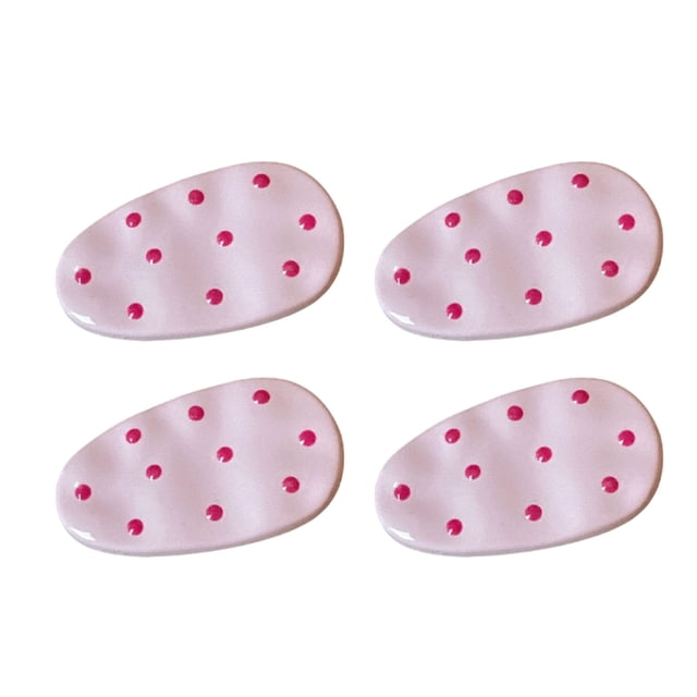 4pcs Hairpins Non-Slip Teeth Dotted Design Korean Style Hair Clips Bangs Fixing Clips Lightweight Hair Accessories