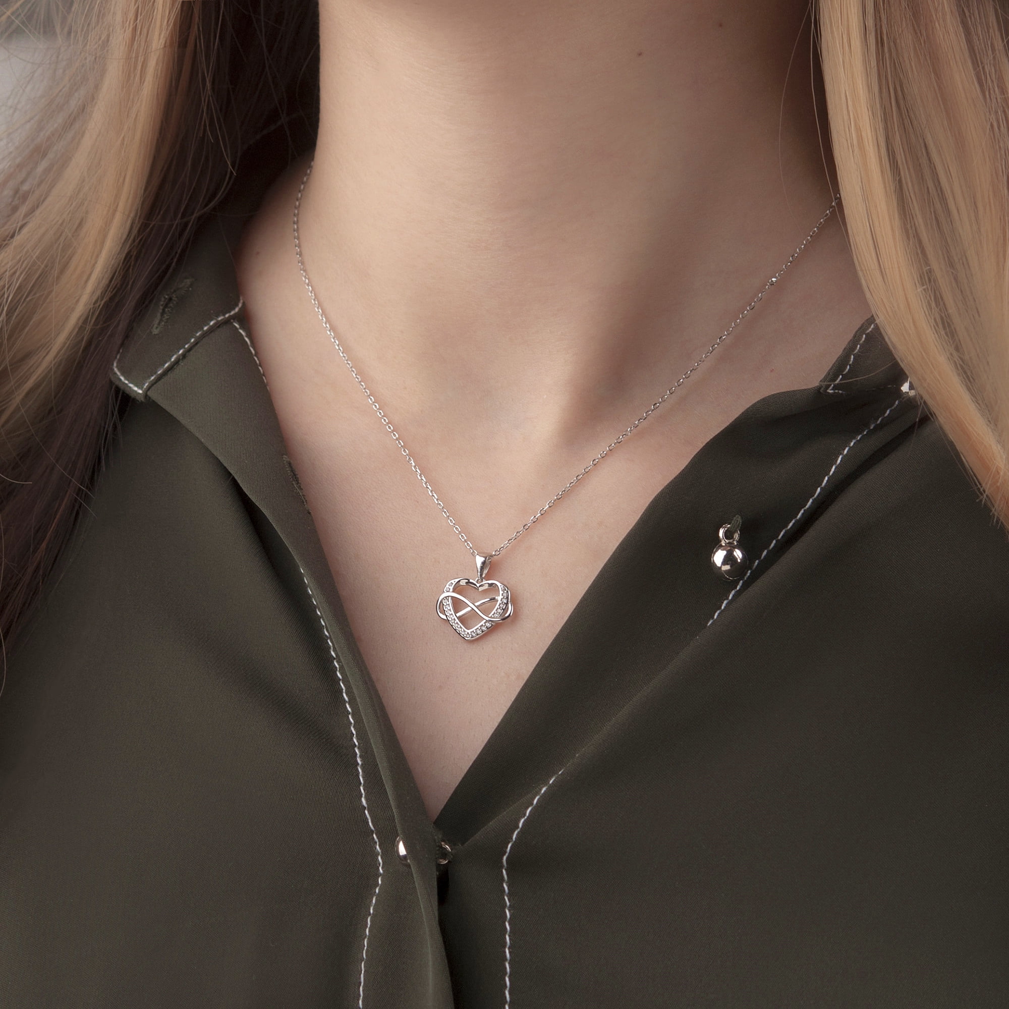 Anavia Mother in law Necklace Birthday Gift, 925 Sterling Silver Infinity with Heart Necklace Thank You Gift for Mother in Law