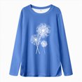 thumbnail image 4 of KPOPLK Toddler Girl Long Sleeve Shirts Soft Cotton T-Shirts Teen Girls Crewneck Basic Tees Tops for 18M-12T Size 11-12 Years,Blue, 4 of 4