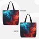 thumbnail image 2 of Balery Red And Blue Fire Bolsa de Mano para Mujeres con Cremallera, Bolsa de Gimnasio con Compartimentos, Bolsa para Laptop, Bolsa para Trabajo, 2 of 7