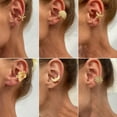 thumbnail image 5 of Fashionable Flower Ear Cuff Not Piercing Ear Jewelry Casual Ear Accessory Suitable for Commuting Parties and Travel, 5 of 8