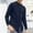 Navy, variant on Dianli Gifts Fashion Casual Men's Solid Color Stand Collar Long Sleeve Shirt with Special Button Detail, Slim Casual-Fit Button-Front Stand-up Collar Top for Everyday Travel