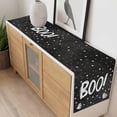 thumbnail image 4 of Black BOO Halloween Table Runner - 90 Inch Long, Kitchen Dining Table Runner Dresser Scarves, Cute Ghost Spooky Star Moon Dots Farmhouse Decor for Coffee Tables Wedding Party Banquet, 4 of 8