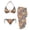 Brown Hibiscus Flowers, variant on Yuyamidu Bikini Sets for Women Triangle Bikini Top Tie Side Bottom with Cover Up Sarong Wraps Brown Hibiscus Flowers Beach Outfits