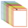 thumbnail image 1 of Pochettes Réutilisables Effaçables à Sec, Protège-Pages en Plastique pour Dossiers pour Enseignants, Classe et Fournitures de Bureau, 15 Pcs, 1 of 7