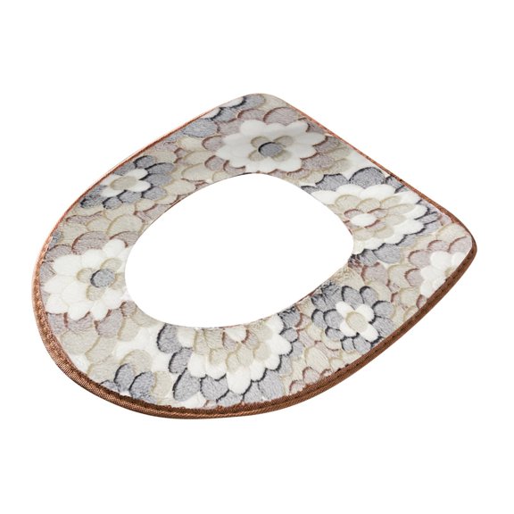 BIZHUA Thicker Bathroom Toilet Seat Cover Pads Soft Warmer Toilet Seat Cushion Cover Stretchable Washable Fiber Cloth Easy Installation Comfortable Toilet Lid Seat Cover , 1Pc Toilet Seat