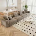thumbnail image 2 of The Magic Home 4-Seater Modular Convertible Corduroy Sectional Sofa, Brown, 2 of 10