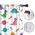 thumbnail image 4 of Blackout Kids Curtains,White Dinosaurs Space Pattern Childrens Insulated Curtains Set Of 2,Bedroom Essentials,Toddler Room Decor 52"x84", 4 of 5