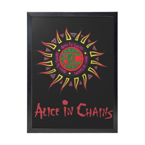 Alice In Chains Black Framed Canvas Wall Art Fashion Decor, 12x16in Wall Decor For Living Room, Bedroom, Office