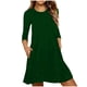 thumbnail image 1 of Vestido Largo de Manga Larga para las Mujeres Color Sólido Cuello Redondo Suelto Medio Ternera Vestido de Noche, Vestido Casual de Manga Larga para las Mujeres Dormir, 1 of 7