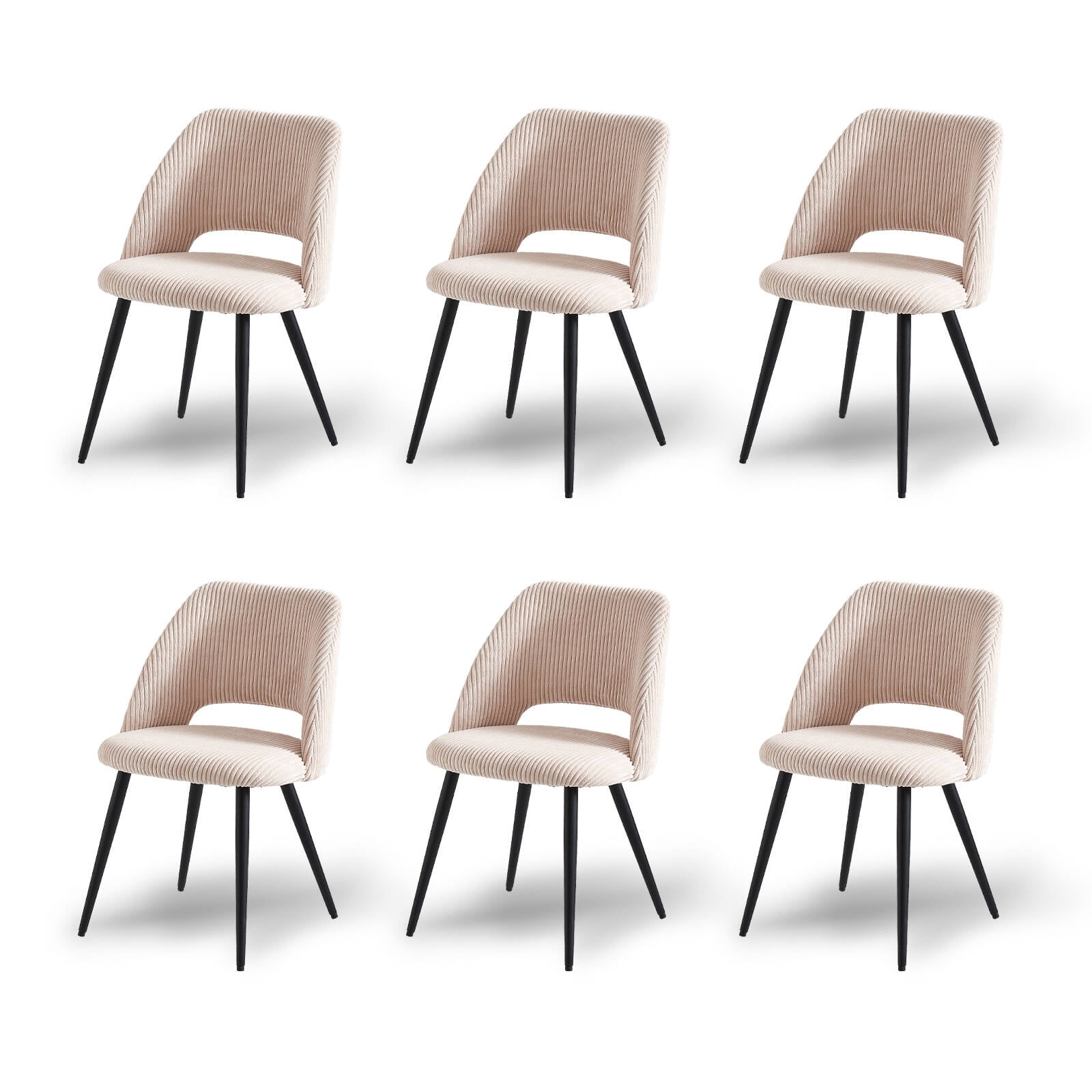 KEIVVAKN Kitchen Dining Chairs Set of 6 Beige Upholstered Modern Chairs — free download