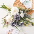 thumbnail image 5 of Fake Artificial Flowers Arrangements Centerpiece Table Decorations Like Real Silk Flowers Bouquets Wedding Centerpieces for Table Faux White Blue Dahlia Home Kitchen Garden Party Decor, 5 of 7