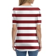 thumbnail image 4 of NAMTYQX Graphic Tees for Women Trendy Short Sleeve Patterned Fashion Button V Neck Basic Tees for Women Deep Red Size XL, 4 of 5
