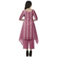 thumbnail image 4 of Moomaya Ensemble Kurti Kurta Pantalon pour Femmes Col Bateau Imprimé Robe 2 Pcs Tenue Ethnique, 4 of 6