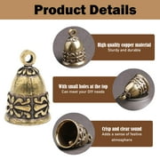 4 Pcs Retro Pattern Bells Small Vintage Brass Hanging Bells