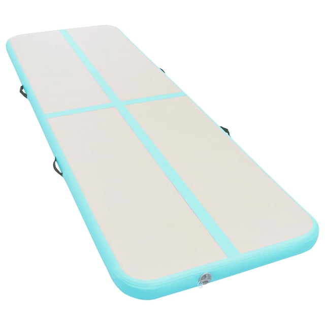 vidaXL Inflatable Gymnastics Mat with Pump 400x100x10 cm PVC Green