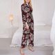thumbnail image 3 of Balery Snake And Rose Conjunto de Pijama con Estampado para Mujer, Conjunto de Dos Piezas con Manga Larga, Ropa de Dormir Suave con Bolsillos, Pijamas Cómodos-Medium, 3 of 7