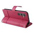 thumbnail image 3 of Wallet Case for Samsung Galaxy S25, PU Leather RFID Blocking Card Slots Zipper Pocket Magnetic Buckle Kickstand Shoulder Strap & Wrist Strap Rugged Phone Cover for Galaxy S25, Red, 3 of 11