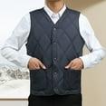 thumbnail image 3 of BAETEUY Men Velvet Quilted Waistcoat V-Neck Sleeveless Single-Breasted, 3 of 8